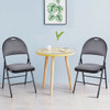 Set of 6 Folding Fabric Upholstered Metal Chairs