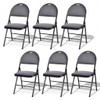 Set of 6 Folding Fabric Upholstered Metal Chairs