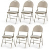 Set of 6 Folding Fabric Upholstered Metal Chairs