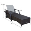 Outdoor Recliner Cushioned Chaise Lounge with Adjustable Backrest