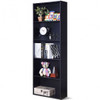 5-Shelf Storage Bookcase Modern Multi-Functional Display Cabinet Furniture-Black