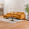 3-Seat L-Shaped Sectional Sofa Couch for Living Room-Brown