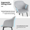 Set of 2 Upholstered Dining Chair with Ergonomic Backrest Design-Off White