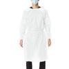 Disposable Isolation Gown Large 46". White Disposable Gown. 50 gsm Microporous Scrub Gown with Long