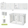 Freestanding 6-Panel Dog Gate with 4 Support Feet for Stairs-White