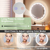 24 Inch Round Wall Mirror with 3-Color LED Lights and Smart Touch Button