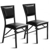 Set of 2 Metal Folding Dining Chair with Space Saving Design