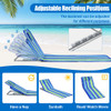 3 Pieces Beach Lounge Chair Mat Set 2 Adjustable Lounge Chairs with Table Stripe-Stripe