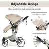 Folding Aluminum Infant Reversible Stroller with Diaper Bag-Gray