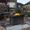 42 Inch 60 000 BTU Rectangular Propane Fire Pit Table with Waterproof Cover