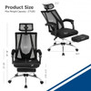 Ergonomic Recliner Mesh Office Chair with Adjustable Footrest-Black