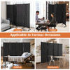 4-Panel Folding Room Divider 6 Feet Rolling Privacy Screen with Lockable Wheels-White