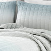 Full/Queen Aqua Blue and Grey Lightweight Polyester Fabric 3 Piece Quilt Set
