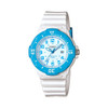 Casio Women's LRW-200H-2BVCF Stainless Steel Watch with White Resin Band