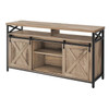 Modern Farmhouse TV Stand with Sliding Barn Doors for TV up to 65-inch