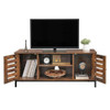 Modern Mid-Century Industrial Metal Wood TV Stand for TV up to 50-inch