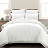 King size White 5-Piece Lightweight Polyester Comforter Set with Lace Trim