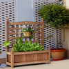Natural Fir Wood Outdoor Garden Planter Box with 30-inch High Trellis