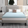 Queen size 4-inch Thick Soft Gel Memory Foam Mattress Topper in Light Blue