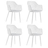 Set of 4 Heavy Duty Modern Dining Chair with Airy Hollow Backrest-Black