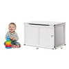 Safety Hinge Wooden Chest Organizer Toy Storage Box-Gray