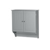 Gray 2-Door Bathroom Wall Cabinet with Towel Bar