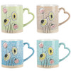 Gibson Home Sunbloom 4 Piece 15 Ounce Stoneware Mug Set in Assorted Colors