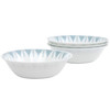 Ultra by Gibson Piper Point 4 Piece 6.5 Inch Round Tempered Opal Glass Fruit Bowl Set in Blue