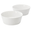 Gibson Home 2 Piece 6.75 Inch Round Fine Ceramic Side Bowl Sets in White