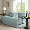 6-Piece Farmhouse Quilted Seafoam Blue Green Teal Reversible Daybed Cover Set
