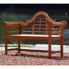 Solid Wood Outdoor Lattice Back Garden Bench with Armrests in Natural Finish