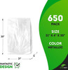 Dry Cleaning Bags Roll of 650 pcs, 21" x 4" x 30" Clear Plastic Garment Bags for Hanging Clothes wi