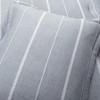 Full/Queen Blue Grey Off-White Stripe 3-Piece Lightweight Comforter Set