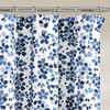 72-inch White Navy and Light Blue Floral Vines and Flowers Shower Curtain