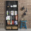 71-inch Tall 5-Shelf Bookcase in Black Wood Finish