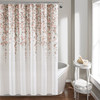 72-inch Off-White Beige Peach Pink Grey Floral Vines Flowers Shower Curtain