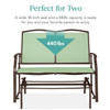 2 Seat Mesh Patio Loveseat Swing Glider Rocker with Armrests in Sage