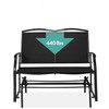 2 Seat Mesh Patio Loveseat Swing Glider Rocker with Armrests in Black