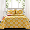 King size Orange Red Flowers Lightweight Polyester Microfiber Quilt Set