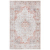 4 ft. x 6 ft. Traditional Persian Style Washable Boho Light Grey Red Area Rug