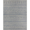 2 ft. x 3 ft. Blue Grey Chevron Coastal Boho Style Indoor Outdoor Area Rug