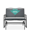 2 Seat Mesh Patio Loveseat Swing Glider Rocker with Armrests in Charcoal