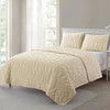 Queen Coastal Beach Starfish Seashells Seahorse Sand Tan 3-Piece Quilt Set