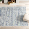 4 ft. x 6 ft. Blue Grey Chevron Coastal Boho Style Indoor Outdoor Area Rug