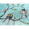 72-in. Teal Blue Green Floral Tree Bird Butterfly Japanese Style Shower Curtain