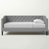 Twin size Modern Grey Fabric Upholstered Button-Tufted Daybed