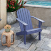 Acacia Wood Lounge Patio Adirondack Chair with Inclined Seat-Blue