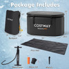 XL 129 Gal Oval Ice Bath Tub with Cover and Hand Pump for Athletes-Black