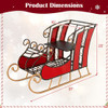 3 FT Christmas Metal Sleigh Decoration Santa Sleigh with 2-Tier Storage Shelf