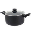 Oster Ashford 6 Quart Aluminum Dutch Oven with Tempered Glass Lid in Black Oster Ashford 6 Quart Aluminum Dutch Oven with Tempered Glass Lid in Black
